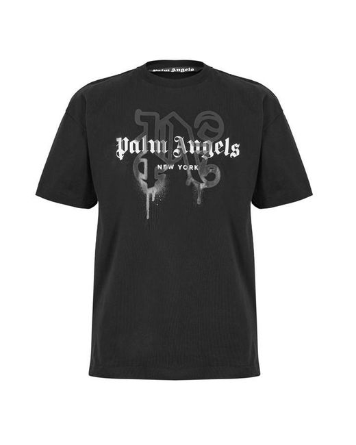 Palm Angels Black Ny Mono Tee for men
