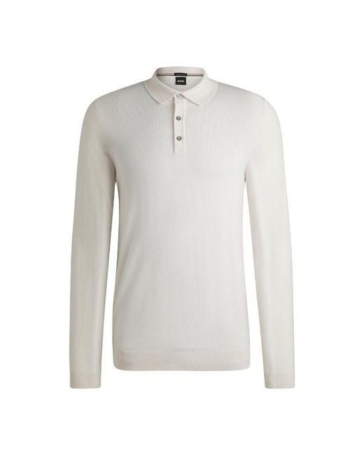 Boss Natural Lancione Long-Sleeve Polo for men