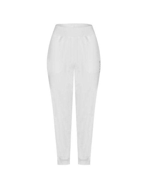 Boss White Ejoy Jog Soft Cotton Blend Bottoms