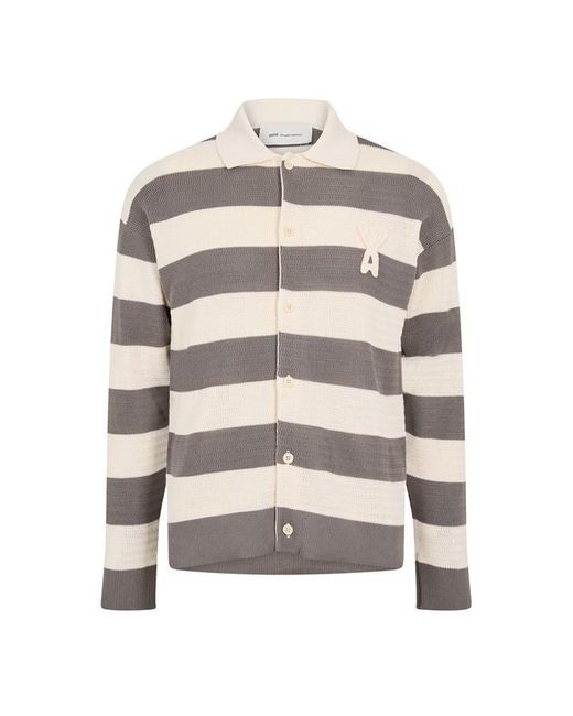 AMI Gray Adc Patch Cardigan for men