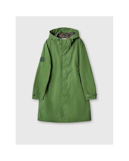Pretty Green Green Feltham Military-Inspired Hooded Parka for men