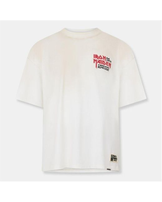 Represent White Iron Maiden Oversized T-Shirt for men