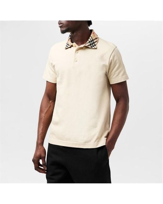Burberry Natural Check Collar Polo Shirt for men