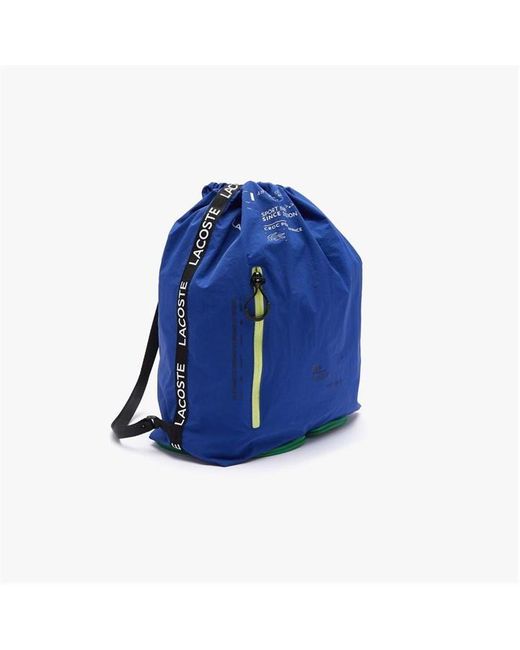 Lacoste Blue Branded Foldable Nylon Backpack