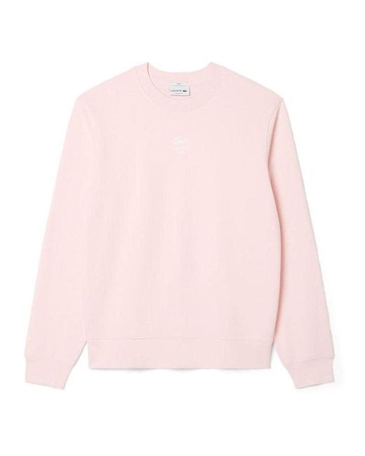 Lacoste Pink Printed Fleece Sweatshirt for men
