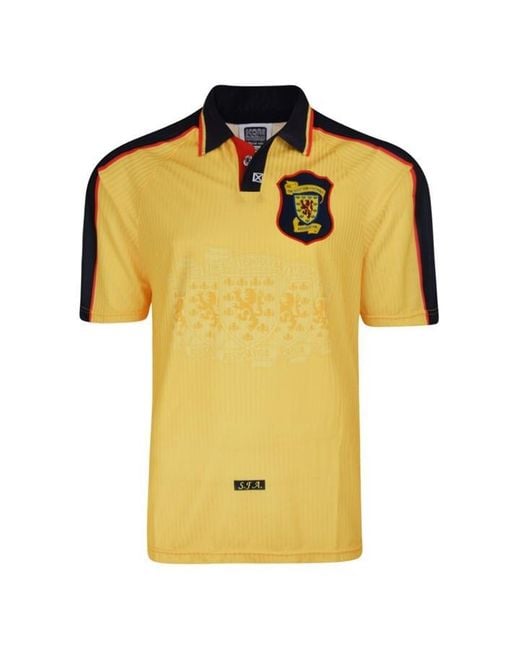 Score Draw Yellow Scotland Away 1998 Retro Football Shirt for men