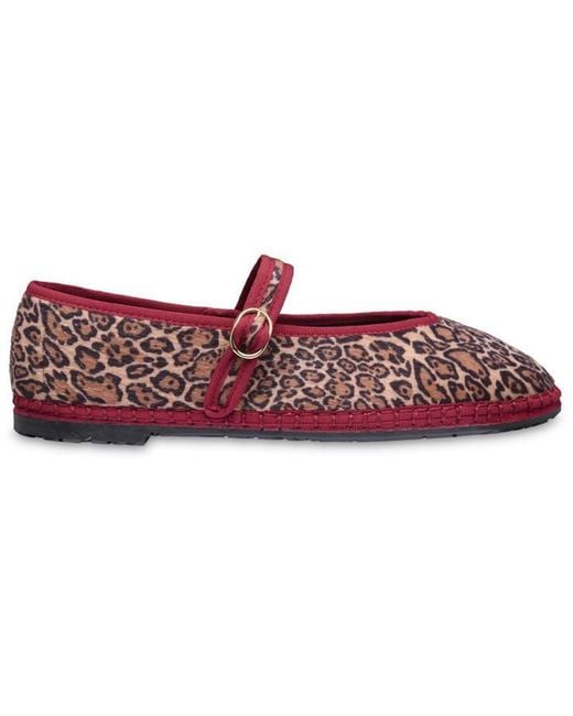 Flabelus Red Claire Velvet Mary Jane
