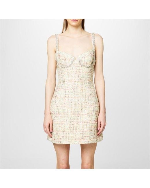 Self-Portrait Natural Boucle Mini Dress