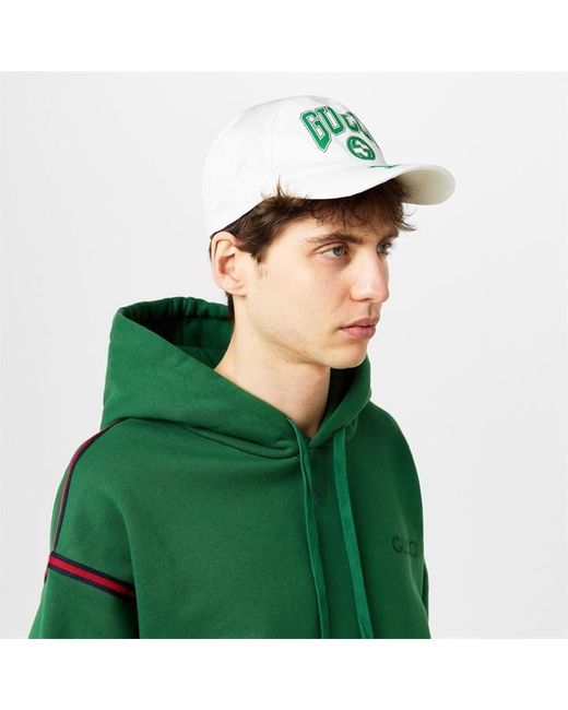 Gucci White Baseball Cap With Logo for men