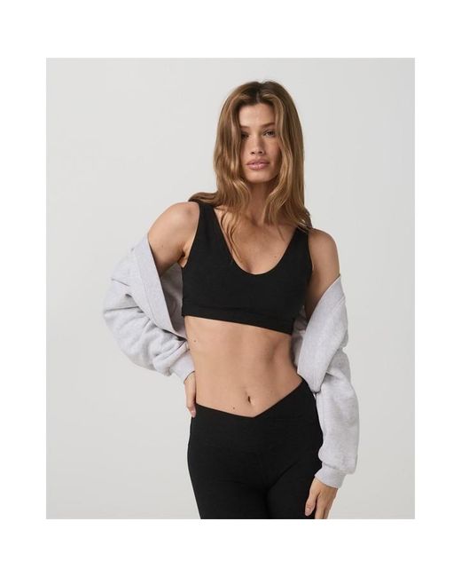 vuori Black Elevation Rhythm Non Wired Medium Impact Sports Bra