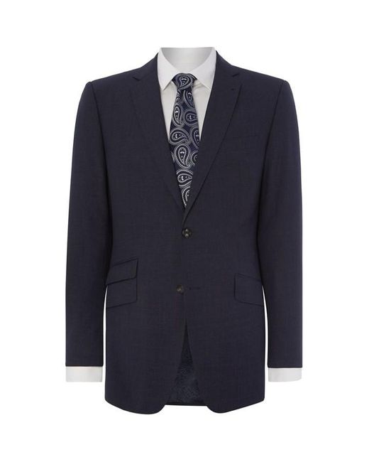 Simon Carter Blue Textured Regular Fit Suit Jacket for men