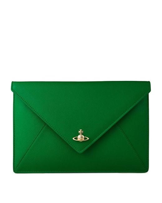 ★Vivienne Westwood★ Logo Clutch Green 4402009CL003BO103 44 Vivienne Westwood Envelope Clutch Bag in Green | Lyst UK