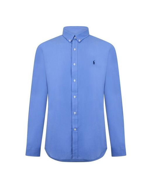 Polo Ralph Lauren Blue Slim Fit Poplin Long-Sleeve Shirt for men