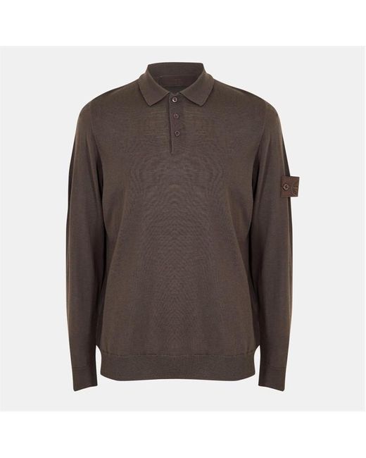 Stone Island Ghost Brown Ghost Knit Polo for men