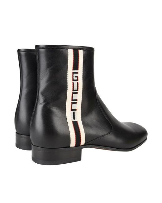 gucci stripe leather boot