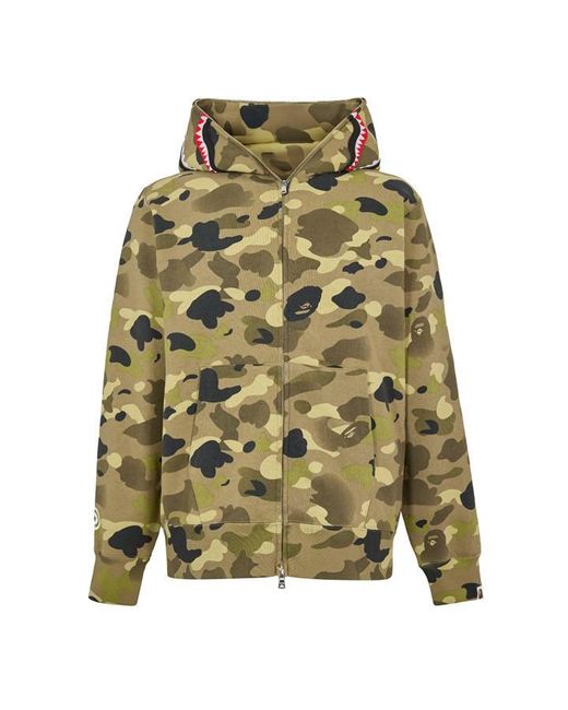 A Bathing Ape Green Bape Camo Shrk Zp Hd Sn54 for men