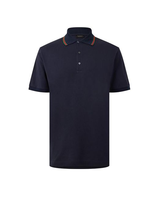 Gucci Blue Web Trim Polo for men