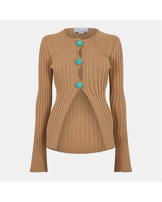 Stella McCartney Brown Ribbed Cardigan