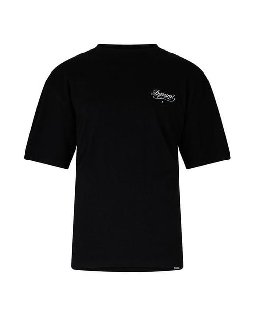 Represent Black Script R Oversized T-Shirt for men