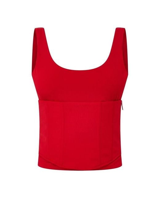 Mars the Label Red Sandra Scoop Vest Corset Top