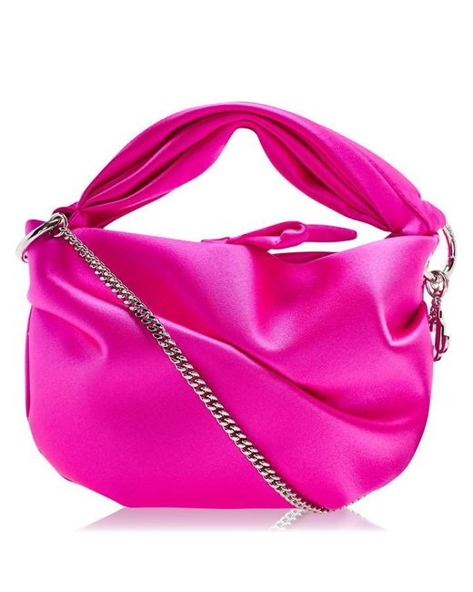 Jimmy Choo Pink Plain Satin Bonny Cross Body Bag