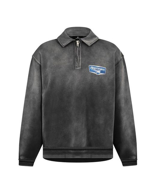 Represent Gray Quarter Zip Fleece for men