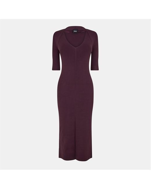Boss Purple Fezanin Bodycon Fit Dress