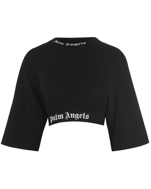 Palm Angels Logo Crop Top in Black - Lyst