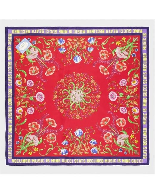 Gucci Red Silk Scarf
