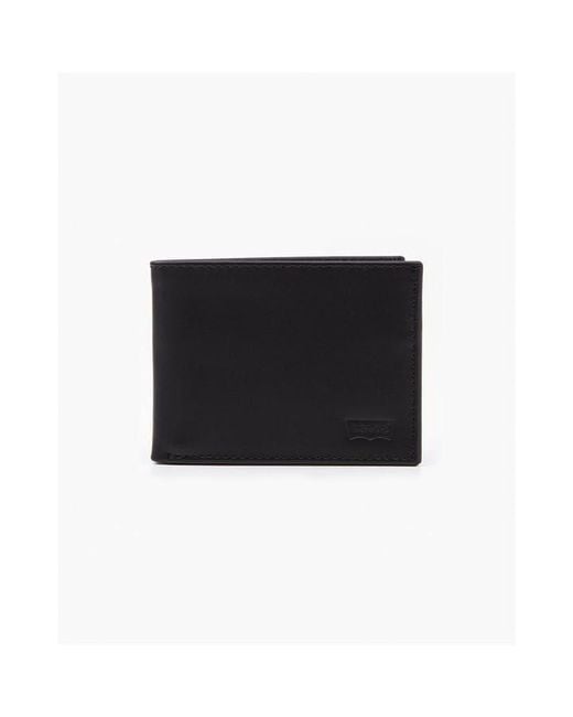 Levi's Black Batwing Bifold Leather Wallet for men