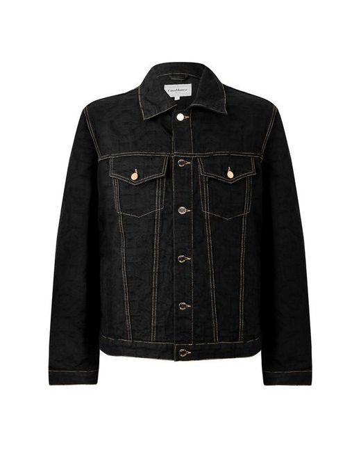 Casablanca Black Collared Denim Jacket for men