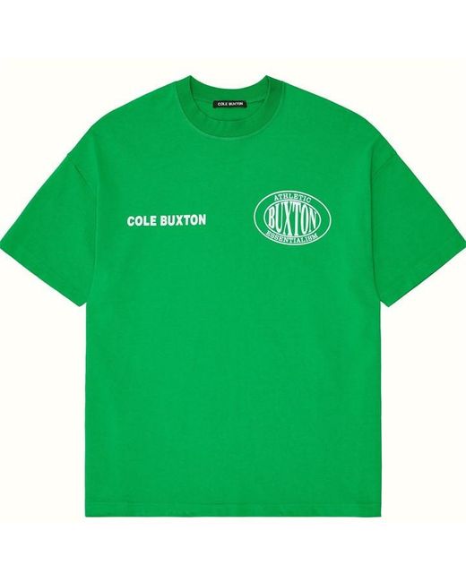 Cole Buxton Green Double Logo T-Shirt for men