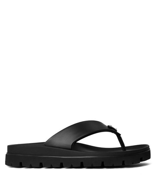 Prada Black Rubber Thong Sandals for men