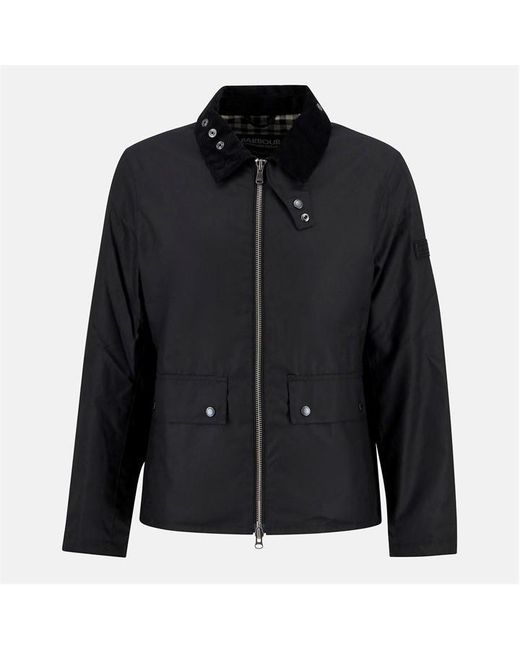 Barbour Black Marker Long Sleeve Full Zip Wax Jacket for men