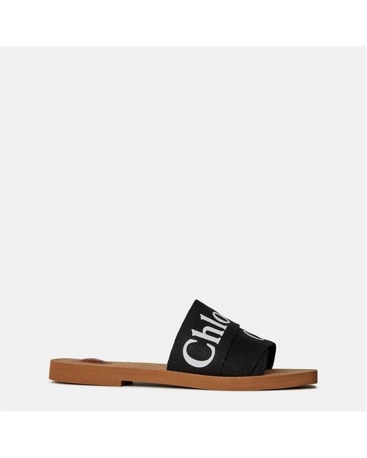Chloé Black Woody Flat Mule