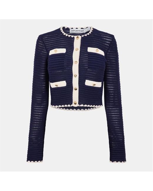 Self-Portrait Blue Croct Cardigan