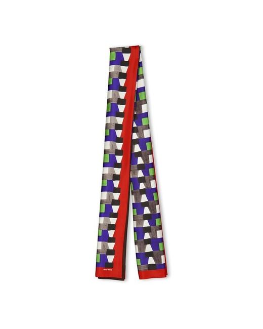 Miu Miu Blue Silk Scarf