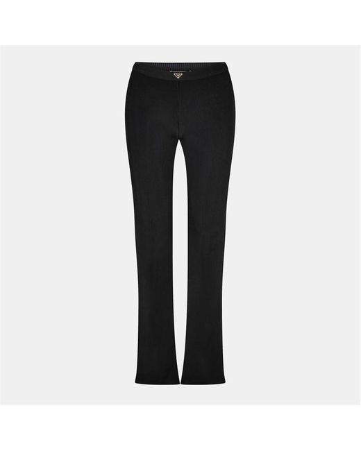 Prada Black Logo Flared Trousers