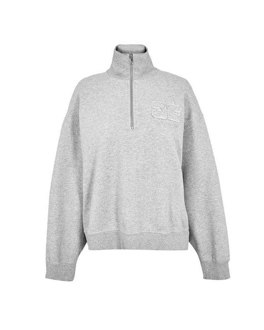 Ganni Gray Isoli Half Zip Ld61