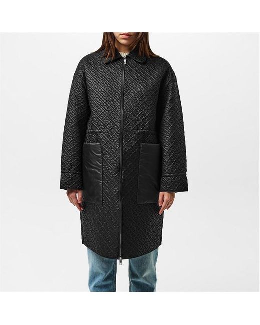 Boss Black Paluma Quilted Long Sleeve Mid-Length Oversized Fit Short Puffer Jacket