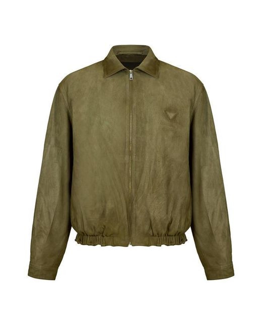 Prada Green Suede Leather Jacket for men