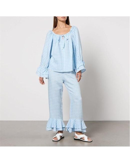 Sleeper Blue Cha Cha Linen Lounge Set