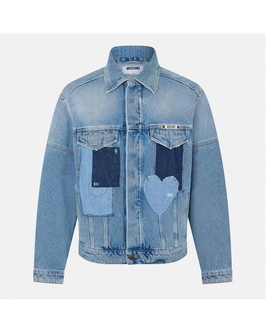 Moschino Blue Denim Structured Fit Jacket for men