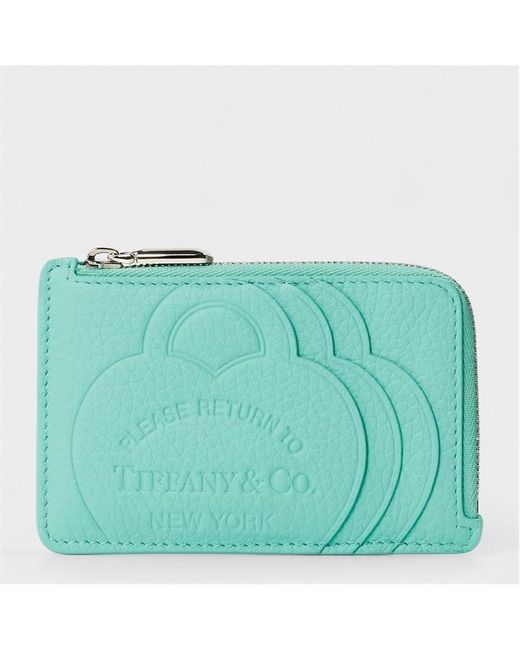 Tiffany & Co Green Zipped Card Holder