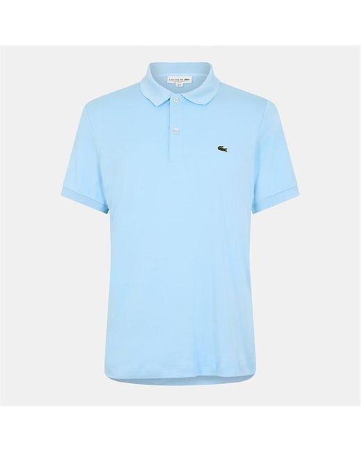 Lacoste Blue Pima Cotton Short Sleeve Polo Shirt for men