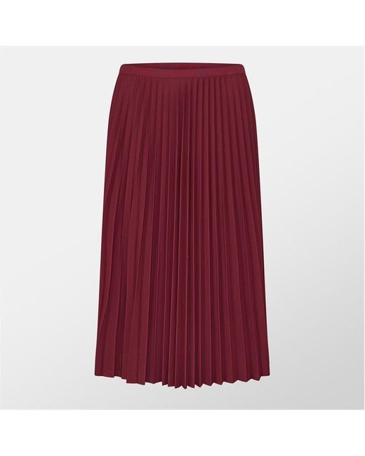 Lacoste Red Long Pleated Skirt