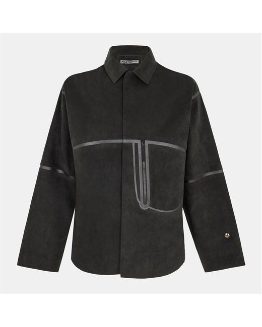 Massimo Osti Studio Black Alcant Structured Overshirt for men