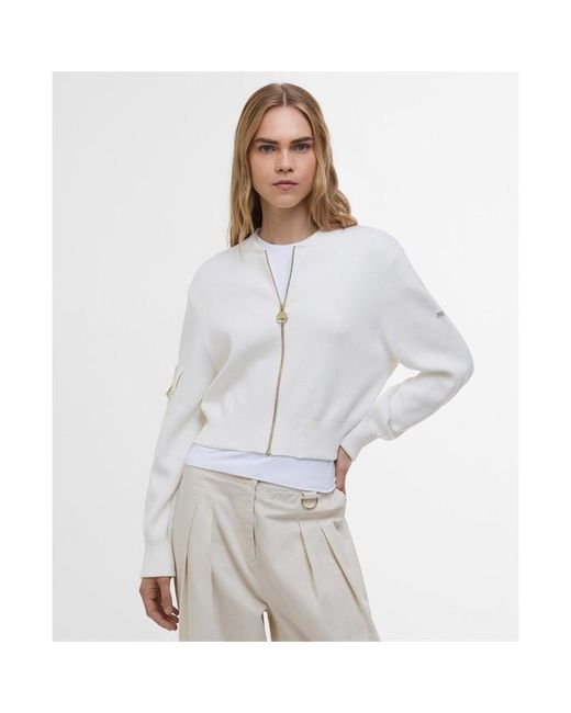 Barbour White Priya Bomber Jacket