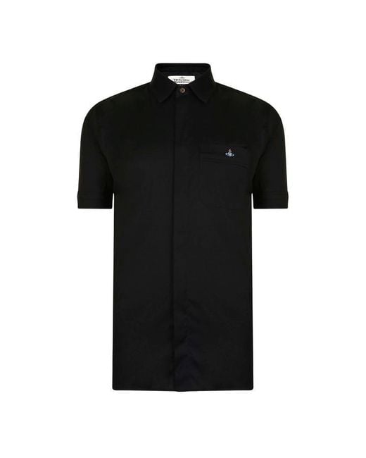 Vivienne Westwood Black Cotton Classic Saturn Orb Short-Sleeved Shirt for men