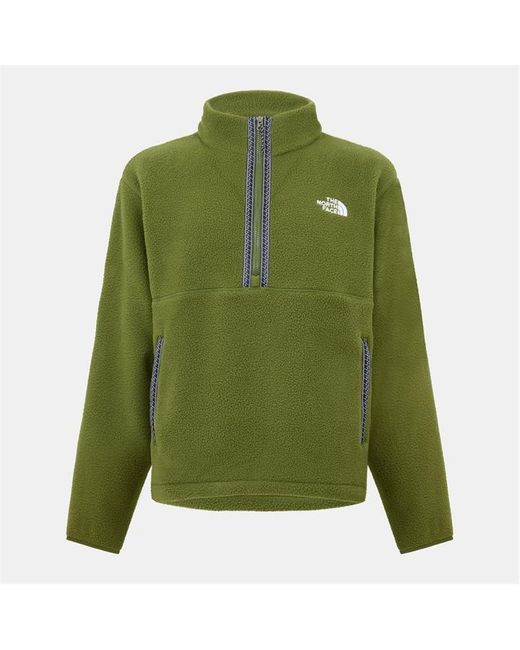 The North Face Green Quarter Zip Stand Collar Fleece for men